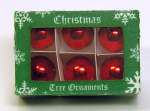 Box of Red Christmas Decorations